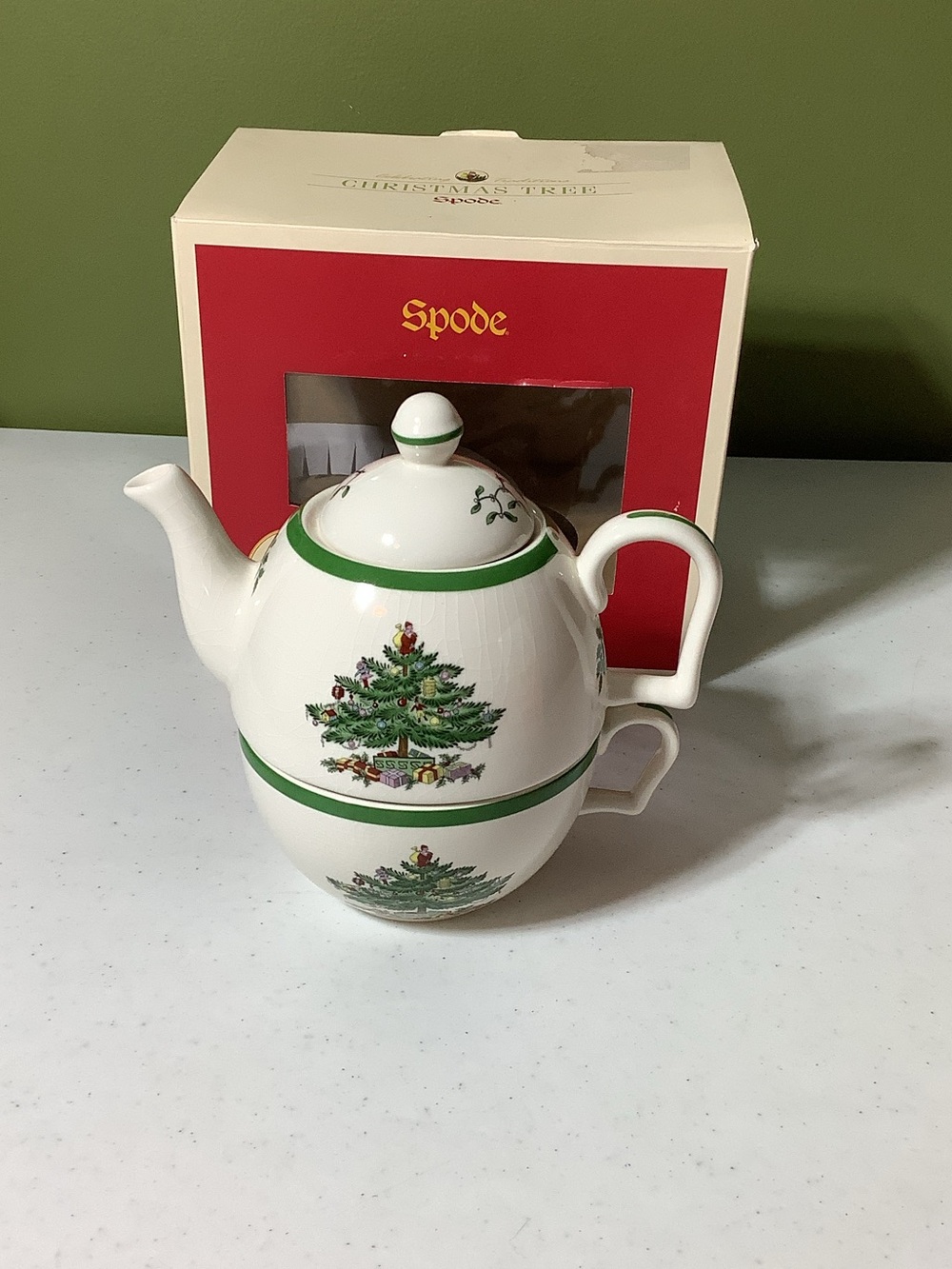 Spode Christmas Tree Tea for One set